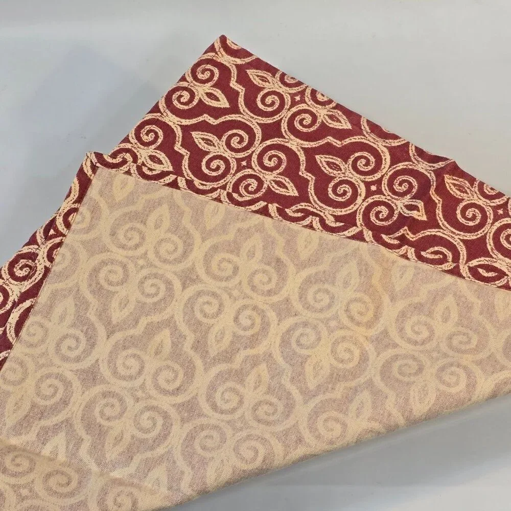 Set Of 10 Cloth Dinner Napkins Abstract Backgrounds Damask Burnt Orange Beige